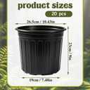 20 Pack 3 Gallon Plant Nursery Pots,Plastic Seedling Pot with Drainage Holes,Large Flexible Garden Flower Plant Container for Indoor Outdoor Plants,Potting,Cuttings,Transplanting,Black