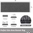 BEQHAUSE Hallway Runner Rugs 2x6, Hallway Rug Non-Slip Washable(Rolled-Up NO Creases), Runner Rug Absorbent Stain Resistant Hall Rug Carpet Runner, Entryway Rugs Floor Mat Laundry Room Rugs, Charcoal