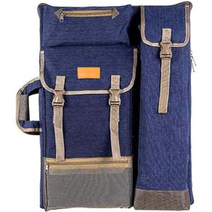 TRANSON Art Portfolio Case Artist Backpack Canvas Bag Large 26 x 19.5 (Navy Blue)