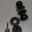 Amazon Basics Exterior Door Knob With Key Lock and Deadbolt, Coastal, Matte Black