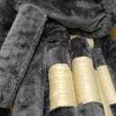 Heybly Tall Cat Tree, 78-inch Multi-Level Cat Tower for Indoor Cats, 2 Widened Plush Perches Cat Condo with Scratching Board and Big Caves, Smoky Gray HCT033G