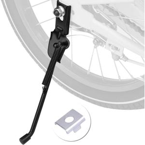 2Pcs Black Bike Kickstand,Child Bicycle Kickstand Single-Side Stand Folding Bicycle Stand Support Rear Mount for 16 Inch Kids Bike