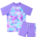 Girls Two Piece Swimsuit Floral UPF 50+ Rash Guard Set Kids Beach Swimwear, 6