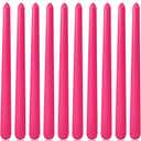 10 Inch Hot-Pink Taper Candles for Home Decoration, 10 Pack Unscented Candlesticks for Dinner Wedding Party, Smokeless and Dripless Candle Sticks