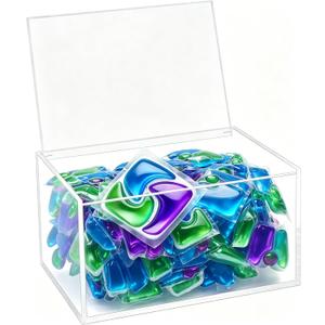 KissYou Acrylic Box with Hinged Lid Jewelry Storage Boxes Clear Display Box Palstic Organizer Contanier Home Decor Accent Decorative Box for Trinket Rings Bracelet