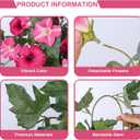 HyeFlora Artificial Flowers for Outdoors 2PCS Faux Petunias Silk Fake Flowers for Outside Planter UV Resistant Realistic Home Garden Porch Decor (Pink)