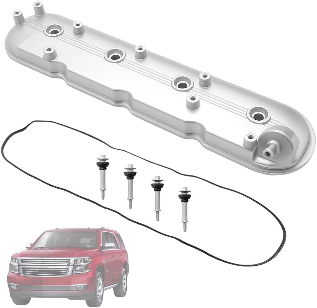 Driver Side Engine Valve Cover with Gasket FIT 1999-2010 Chevrolet Silverado Suburban Tahoe FIT GMC Sierra Yukon 4.8L 5.3L 6.0L Left Side 12570427