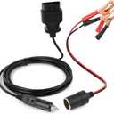 Jtron OBD2 Car Memory Saver 2 in 1, Vehicle ECU Emergency Power Supply Cable with Alligator Clip-On 12V Car Battery Cigarette Lighter Power Extension Socket