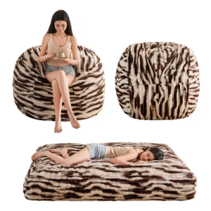 MAXYOYO Giant Bean Bag Chair Bed for Adults, Convertible Beanbag Folds from Lazy Chair to Floor Mattress Bed, Large Floor Sofa Couch, Big Sofa Bed, High-Density Foam Filling, Machine Washable Cover