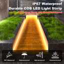 IP67 Waterproof COB LED Strip Lights AC 110V-120V Direct Plug, 100FT Super Bright Outdoor Strip Lights with Double Fuse Controller, 2700K Warm White LED Strips for Garden Patio Commercial Decor