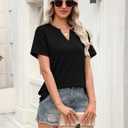 Zeagoo Womens Tops Short Sleeve V Neck Tee Shirts Cute Dressy Casual Clothing Business Work Blouse (Black, XXL)