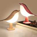 VoMii Bird Desk Lamp Set of 2, Small Table Lamp Cordless Touch Dimmable Night Light with 3 Color Temperature, Cute Lamps Rechargeable, for Bedroom Bedside Nightstand, Room Decor, Bird Gifts