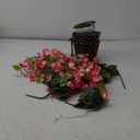 Artificial Fake Hanging Hibiscus Flowers Plants Baskets for Outdoor Decoration, Faux Silk Hibiscus Long Vines in Planter UV Resistant Realistic Flowers for Outside Porch Patio Home Decor, Pink