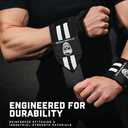 Gymreapers Weightlifting Wrist Wraps (IPF Approved) 18" Professional Quality Wrist Support with Heavy Duty Thumb Loop - Best Wrap for Powerlifting Competition, Strength Training, Bodybuilding (White)