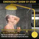 lukar Emergency Shower Eye Wash Station, Combination Eye Wash Station with Shower, 92.12" Emergency Eye Wash & Shower Equipment, with Emergency Sign, 304 Stainless Steel & Yellow Coating