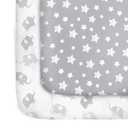 Pack and Play Sheets, 2 Pack Mini Crib Sheets, Stretchy Playard Fitted Sheet, Compatible with Graco Pack n Play, Soft and Breathable Material, Stars & Elephant
