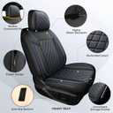 FREESOO Seat Covers for Dodge Ram 2026 2025 2024 2023 2022 2021 2020 2019 1500 Crew Cab, Leather Seat Cover Big Horn Lone Star Rebel, Black Blue