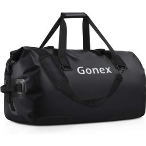 Gonex 40L 60L 80L Extra Large Waterproof Duffle Travel Dry Duffel Bag Heavy Duty Bag with Durable Straps & Handles for Kayaking Paddleboarding Boating Rafting Fishing (Black)