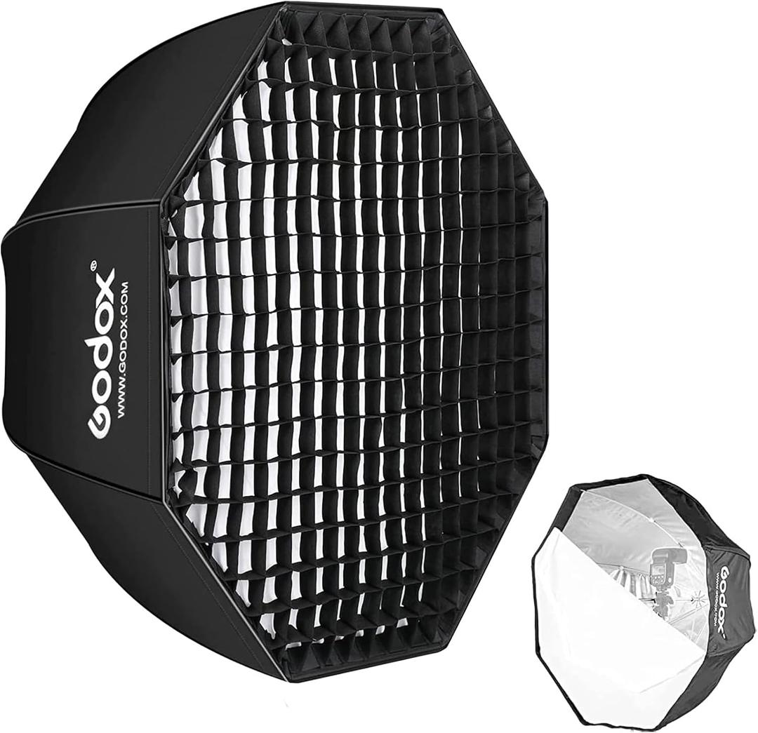 Godox 37" / 95cm Umbrella Octagon Softbox Reflector with Honeycomb Grid and Carrying Bag for Studio Flash Speedlight, Portrait and Product Photography