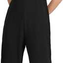Overalls for Women 2026 Casual Sleeveless Bib Pants Adjustable Straps Jumpsuits Loose Fit Rompers with Pockets (Black, L)