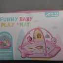 Baby Gym Play Mat, 8-in-1 Tummy Time Mat & Ball Pit with 6 Toys, Washable Baby Activity Mat for Visual, Hearing, Sensory, Motor Development, Babies Gift for Newborn Infant 0-3-6-9-12 Months (Pink)