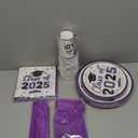 Purple Graduation Decorations Dinnerware Set, Class of 2025 Graduation Plates and Napkins, Graduation Plates and Cups and Napkins Set for Congrats Grad Party Decorations, Serve 25