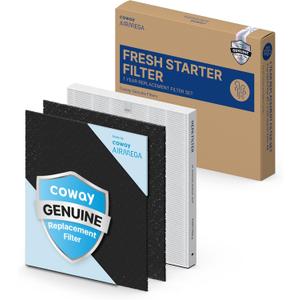COWAY AP-1512HH & 200M Air Purifier Filter Replacement, Fresh Starter Pack, 2 Fresh Starter Deodorization Filters and 1 True HEPA Filter, 1 Pack, Black