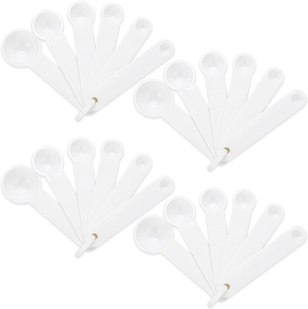 Frienda 20 Pieces White Plastic Measuring Cup Spoons for Kitchen Cooking Baking Dry and Liquid Ingredients