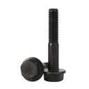 M6 x 60mm Flanged Hex Head Bolts Flange Hexagon Screws, Half Thread, Alloy Steel, Black Oxide Finish, Quantity 10