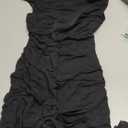 Women Sexy Off Shoulder Mini Dresses Bodycon Ruched Ruffle Hem Club Party Short Dress (Small, Black)
