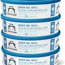 Mama Bear Diaper Pail Refills with Odor Control for Diaper Genie Pails, Unscented, 1080 Count (4 Packs of 270 Count)