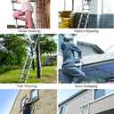 Jiahe 16.5fT/5M Aluminum Telescoping Extension Ladder Portable Multi-Purpose Portable Extension Ladder for Indoors Outdoors with Capacity of 330LB, Gray