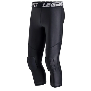 Youth Kids Pants with Knee Pads Basketball Compression 3/4 Capri Padded Leggings Sport Tights Boys Girls, Size M
