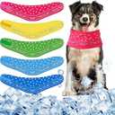 Sunnymove 5 Pcs Dog Cooling Bandanas Dog Instant Cooling Neck Wraps Breathable Ice Scarf Pet Heat Relief Collar for Small Medium Large Pet Hunting Training Camping for Summer(L, 17.3-20.4 Inch)