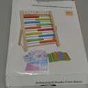 Wooden Abacus for Kids Math, Educational Counting Toy with Counting Sticks and Number Alphabet Cards, Preschool Learning Toys Gift for Boys Girls Age 3+ Years Old