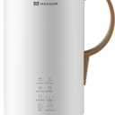 OK MOKKOM Automatic Nut Milk Maker 20 oz Soy Milk Maker, Homemade Almond, Oat, Coconut, Soy, Plant-Based Milk Dairy Free Beverages, Almond Milk Maker with Delay Start/Boild Water/Self Clean - White