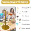 Champagne Tower Champagne Stand, Cocktail Tree Stand for Drinks Tower, 3 Tier 12 Brackets Metal Wine Glass Display Holder, Party Bar Wedding Champagne Tree Stand for Martini Margarita Gin Wine, 1 Pack