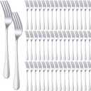 48 Pcs Dinner Stainless Steel Forks Set 7.5 Inch Silverware Forks Bulk Metal Salad Mirror Polished Forks for Dessert, Home, Kitchen, Restaurant