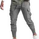 Surenow Mens Running Jogger Pants Workout Athletic Sweatpants Lightweight Thin Quick Dry Tapered Hiking Pants Sports Pants (Large, Gray)