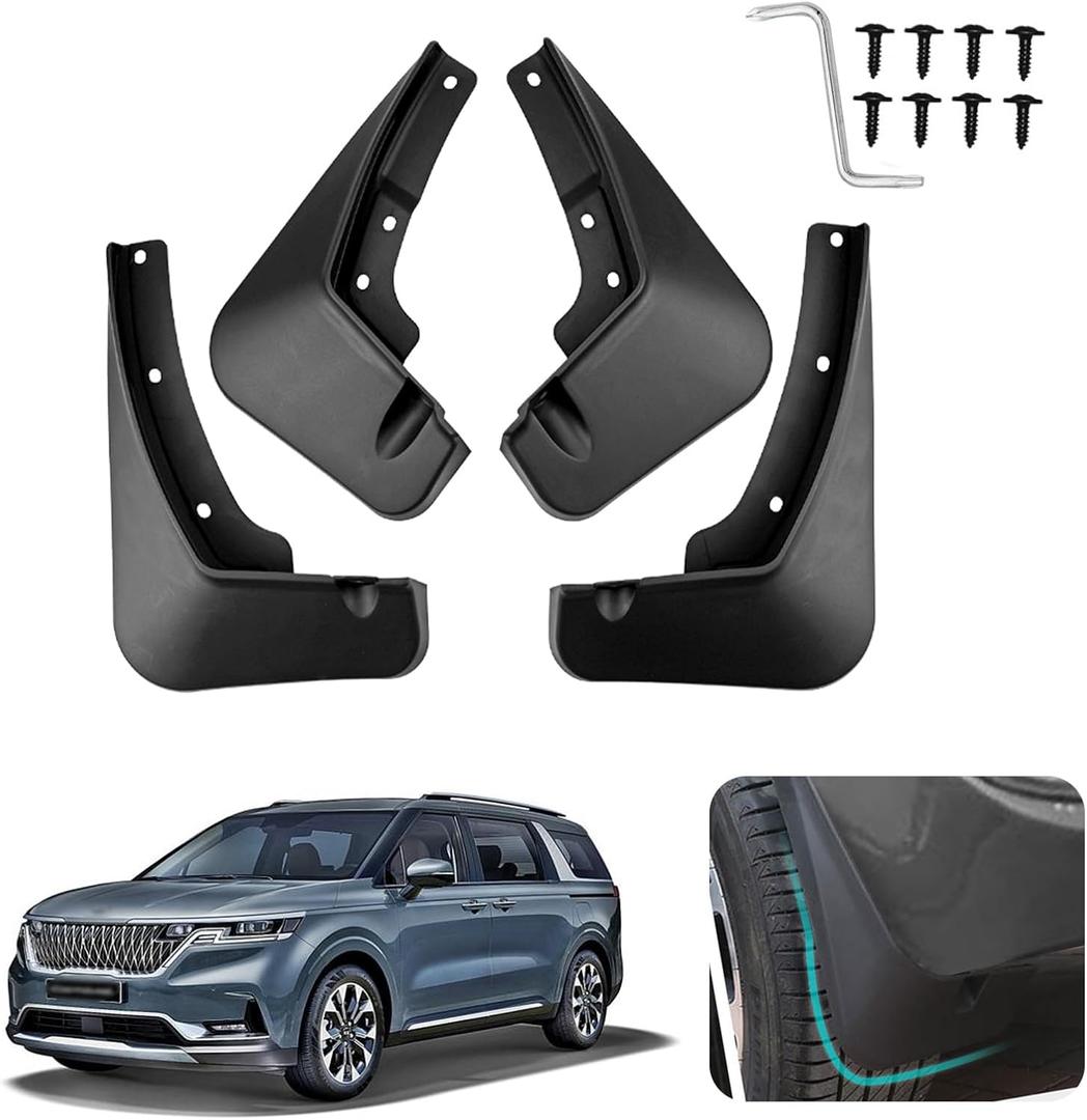 Custom Fit for Mud Flaps 2022 2023 2024 2025 Kia Carnival Mud Splash Guard Front and Rear 4-PC Set