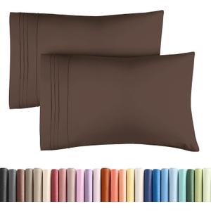 Queen Pillow Cases Set of 2 - Ultra Soft Hotel Quality Pillowcase Covers - Comfy, Cozy & Wrinkle Free - Shrinkage, Stain and Fade Resistant - Machine Washable Pillow Protectors - 2 Piece Set - Brown