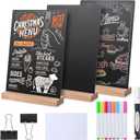 ONUPGO 3 Pack Tabletop Chalkboard with Wood Holder, 8 x12 Inch Menu Chalk Board Sign Store Food Signs, Message Boards for Party, Wedding, Tables Decoration, Bar and Restaurant