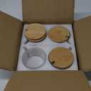 Today's Present 4pcs Vintage Glass Coffee Mugs Gifts for Women, Overnight Oats Containers With Bamboo Lids and Spoons, 14oz Clear Embossed Drinking Glass Cups, Tea Cups, Iced Coffee Glasses