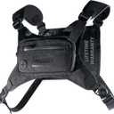 MVRK Water Resistant Running Vest Chest Pack, Phone Holder for Running, Lightweight Training Pack with Reflective Detail (Black)