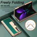 Miimall Compatible for Samsung Galaxy Z Fold 2 Case with Pen, Leather Case for Z Fold 2 (Green)