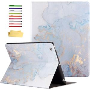 UUcovers for iPad 2/iPad 3/iPad 4 Case 2011/2012 (Old Model),with Auto Wake/Sleep Smart Stand Folio Cover Hard Back Shockproof PU Leather Shell for Apple iPad 2nd/3rd/4th Generation 9.7", Gold Marble