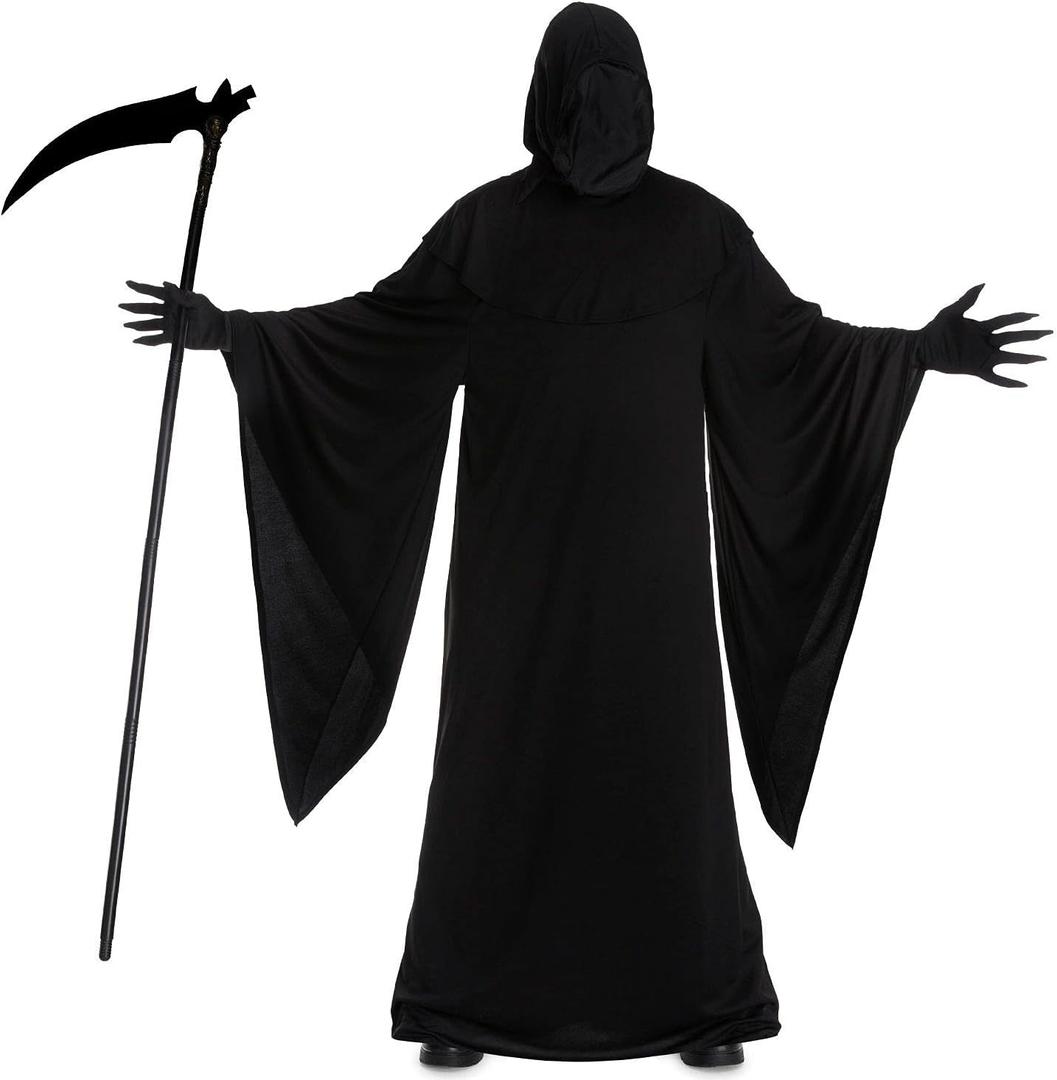 Morph Grim Reaper Costume For Men - Adult Grim Reaper Robe - Spooky Halloween Outfit - Dark Cloak For Parties (XX-Large)