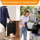 Foldable Shopping Cart with Wheels: Black Rolling Utility Crate