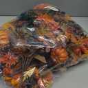 Artificial Fall Flowers Bouquet, 2 Packs Fall Fake Mums Pumpkin Flower Arrangements Decor for Home Wedding Bouquets Kitchen Table Vase Centerpieces Halloween Party Autumn Decoration