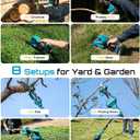 SEESII 8-in-1 Cordless Pole Chainsaw, Hedge Trimmer, Pruning Shears Combo 2×4000mAh Batteries, Extendable Garden Tool Kit for Outdoor Use, 15ft Long Reach Saw, Hedge and Grass Trimmer for Yard Care